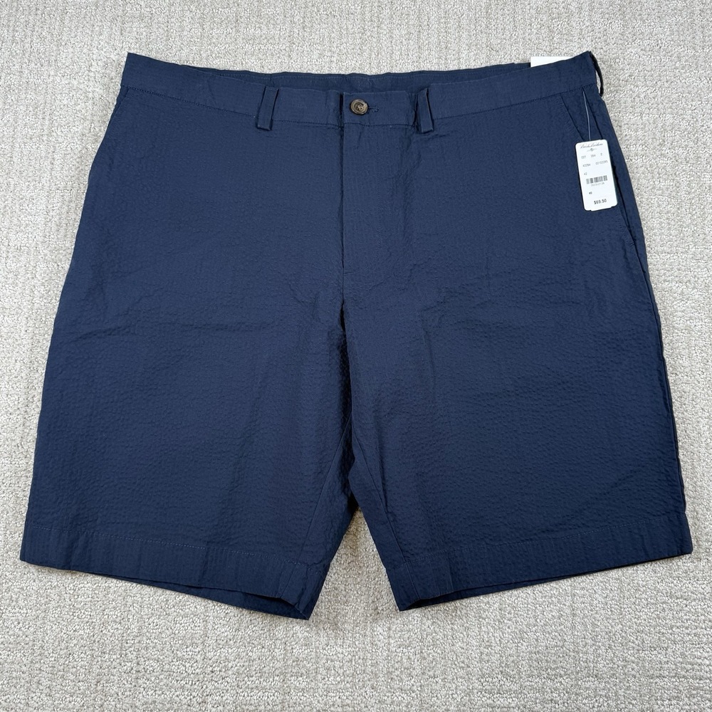 NWT Brooks Brothers Men's 40 Blue Seer Sucker 10" Chino Shorts